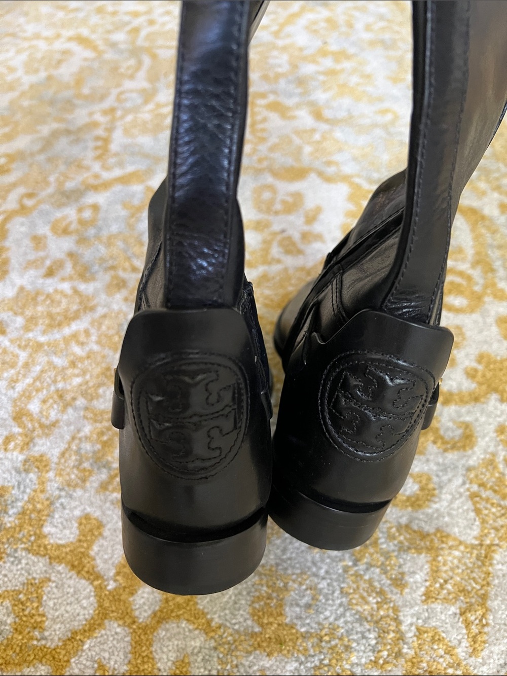 Tory Birch Classic Black Leather Knee-High Riding Boots - Women's size 5 - Picture 4 of 9